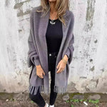 Women's Cashmere Tassel Knitted Batwing Sleeve Kimono Cardigan Jacket Outwear - EX-STOCK Canada