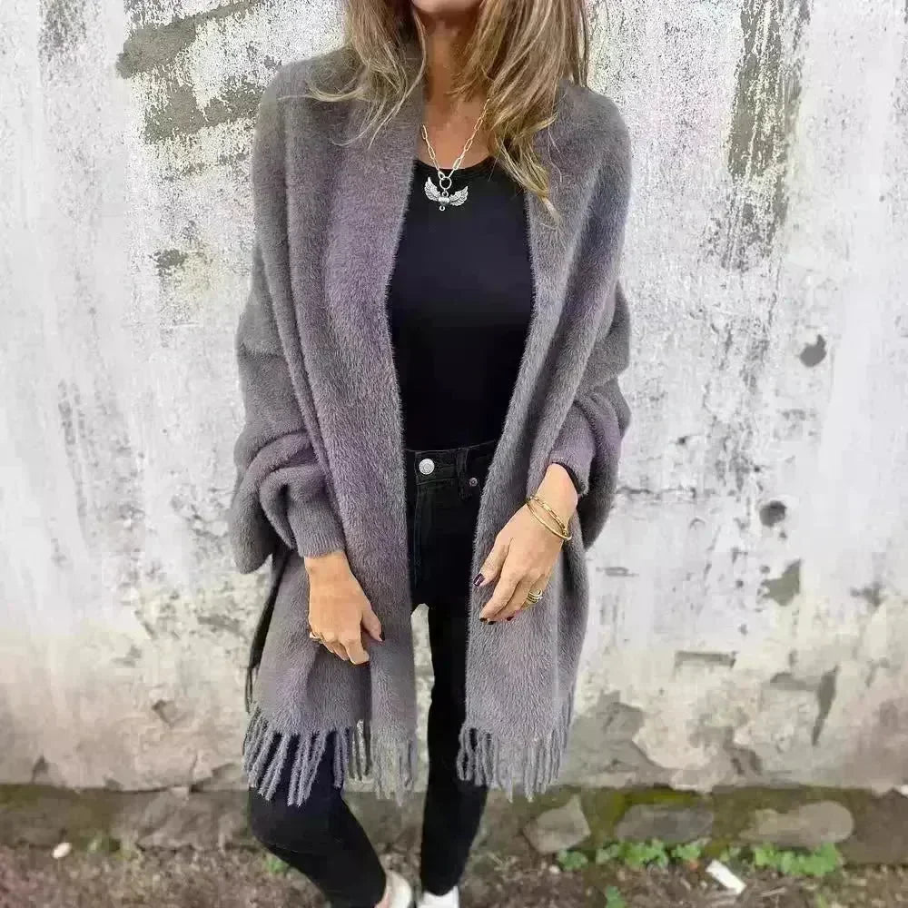 Women's  Cashmere Tassel Knitted Batwing Sleeve Kimono Cardigan Jacket Outwear - EX-STOCK CANADA