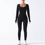 Seamless Long Sleeve Yoga Jumpsuit Bodycon Women Activewear Athleisure Romper - EX-STOCK Canada