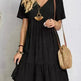 Summer Beach  V-neck Dresses Women's Loose Casual Short-sleeved Loose Skater Dress for Chic Ladies - EX-STOCK CANADA