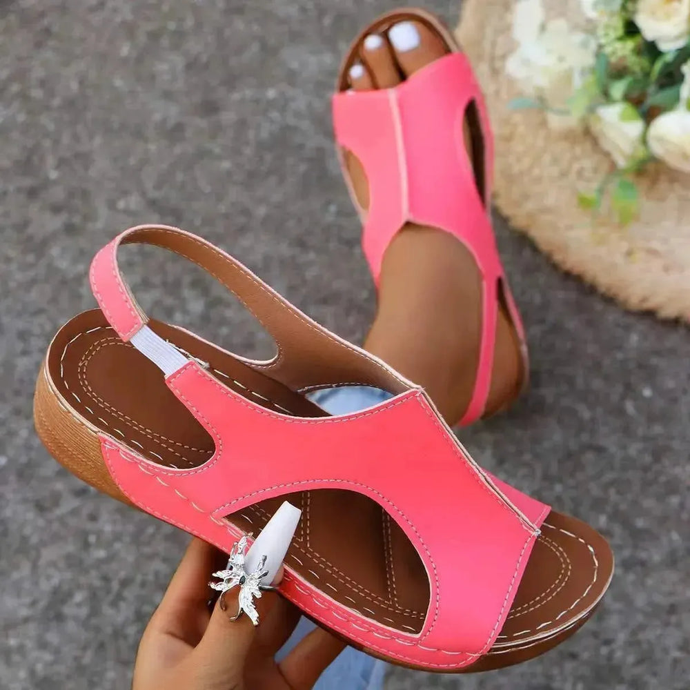 New Summer Wedges Sandals With Elastic Band Design Casual Fish Mouth Shoes For Women - EX-STOCK CANADA
