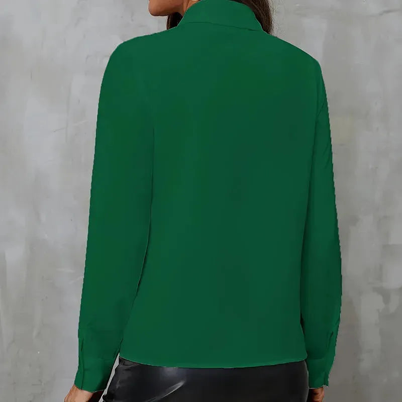 New Long Sleeve Business Work Office  Chiffon Blouse Shirt Women - EX-STOCK CANADA