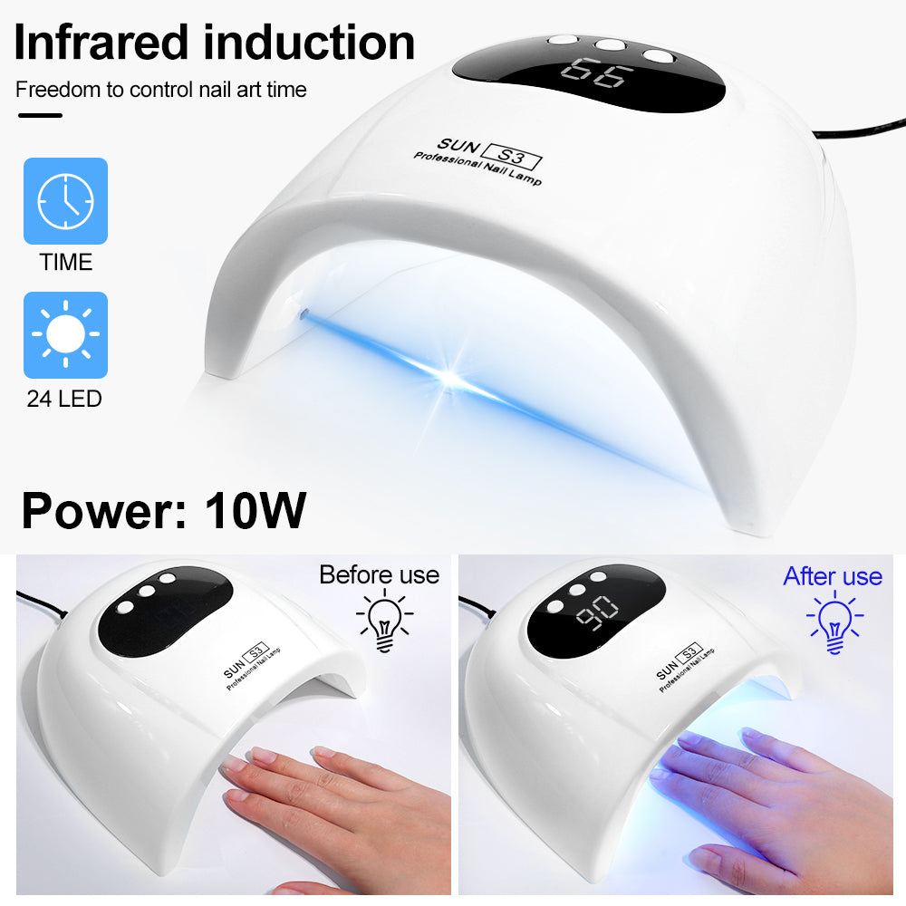 UV Nail Lamp, UV Light For Gel Nails LED Nail Dryer With 3 Timer, Smart Sensor, LCD Display Fast Curing Gel Nail Polish Nail Art Tools Manicure Accessories EX-STOCK Canada 