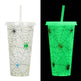 720ml Plastic Sippy Cup Halloween Luminous Straw Cup - EX-STOCK Canada