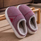 Solid Striped Home Slippers Winter Warm Fleece Shoes Men Indoor Bedroom Floor Plush Slippers For Women Couple - EX-STOCK Canada