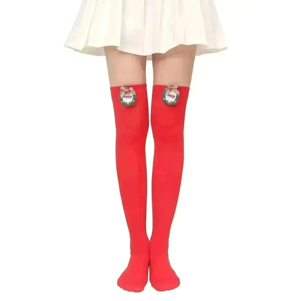 Christmas Plush Doll Knee Socks Bow Stockings - EX-STOCK CANADA