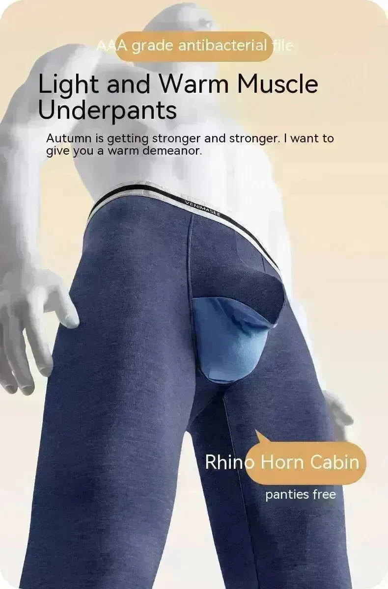 Rhinoceros Horn Big Bag Autumn Long John Pouch panties men's underwear - EX-STOCK CANADA