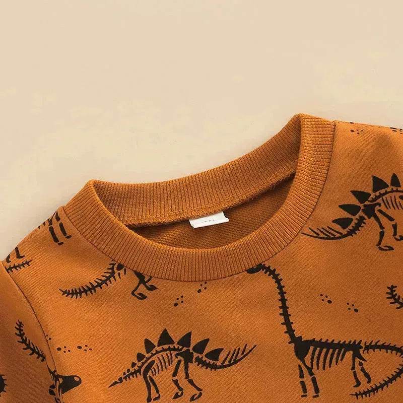 Infant Toddler Bone Dragon Floral Print Long Sleeve Pullover Trousers Two-piece Set In Stock Wholesale - EX-STOCK Canada