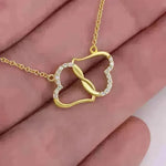 Fashion Double Heart Love Necklace With Rhinestones Inlaid Zircon Mother Valentine's Day Gift - EX-STOCK CANADA