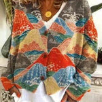 Christmas Abstract Printing Casual Cloak Coat Cardigan Sweater - EX-STOCK Canada