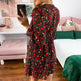 Spring Summer V-neck Long sleeve Floral Mini dress - EX-STOCK Canada
