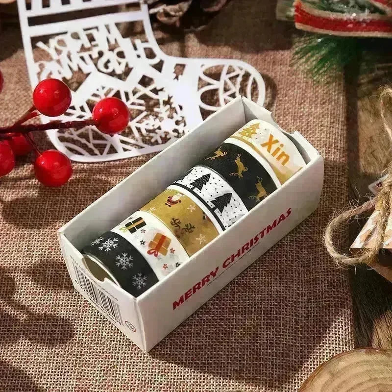 Creative Christmas Gift And Paper Adhesive Tape Journal Tape Christmas Decoration Material Cute Christmas Tape - EX-STOCK CANADA