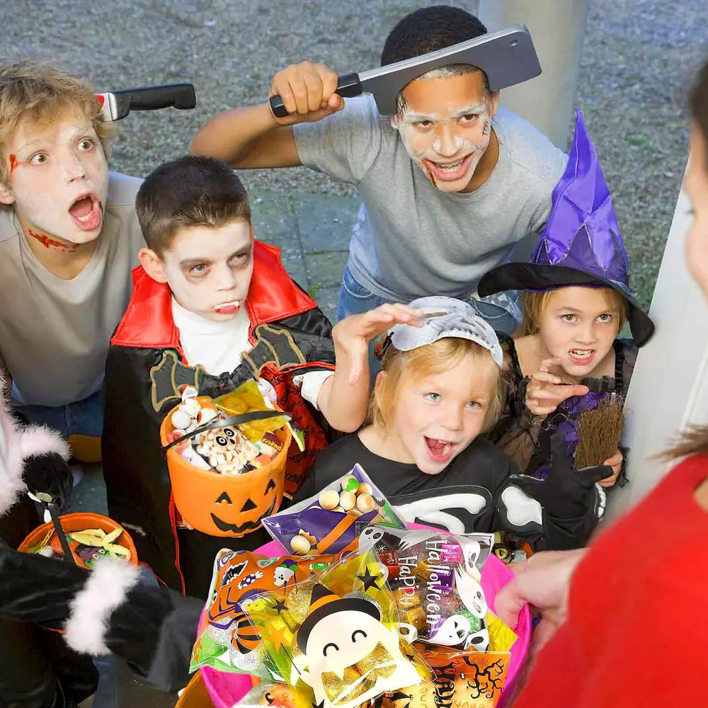 Halloween 450pcs Self-adhesive Candy Cellophane Treat Bags Cookie Bags For Halloween Trick Or Treat Goodie Party Favor Supplies-9 Patterns-Cannot Be Listed On Amazon Platform - EX-STOCK Canada