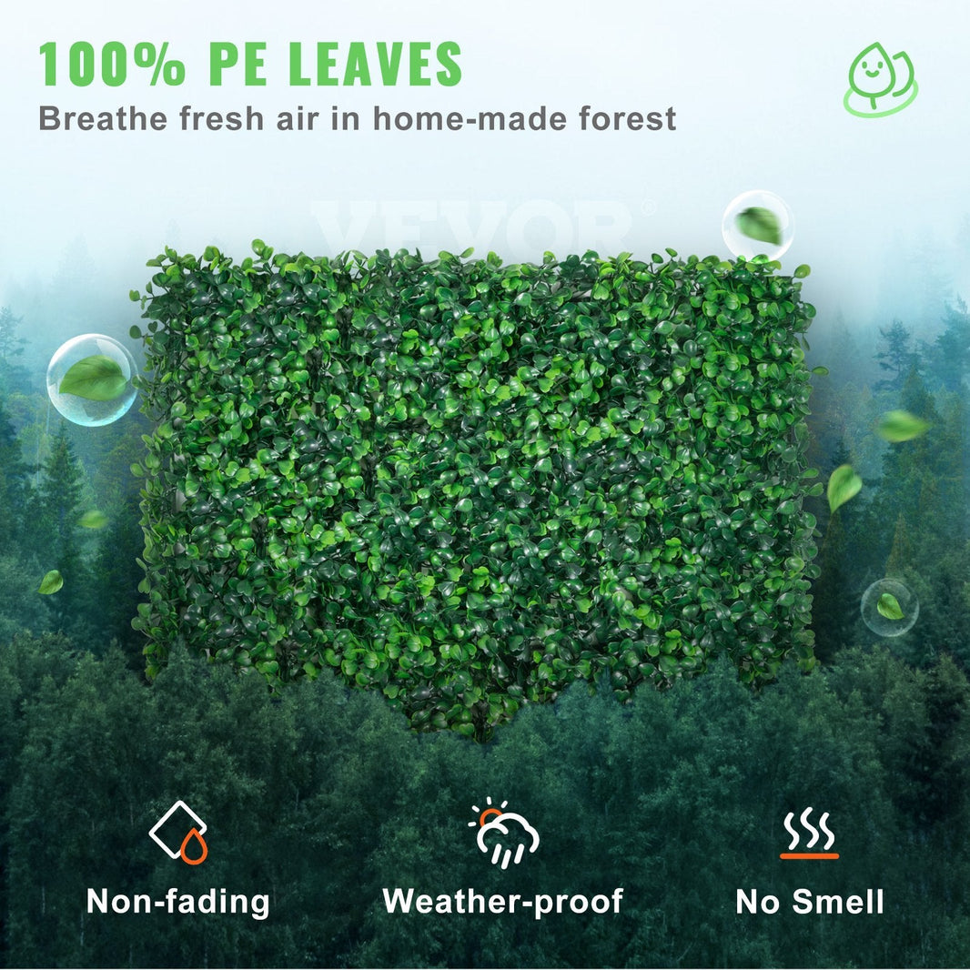 Artificial Boxwood Panel UV 24pcs Boxwood Hedge Wall Panels Artificial Grass Wall  Green Grass Wall Fake Hedge For Decor Privacy Fence Indoor Outdoor Garden EX-STOCK