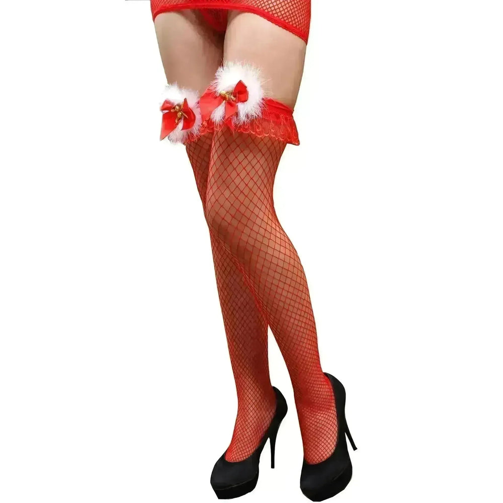 Thickened Women's Red Long Bow Christmas Stockings - EX-STOCK CANADA