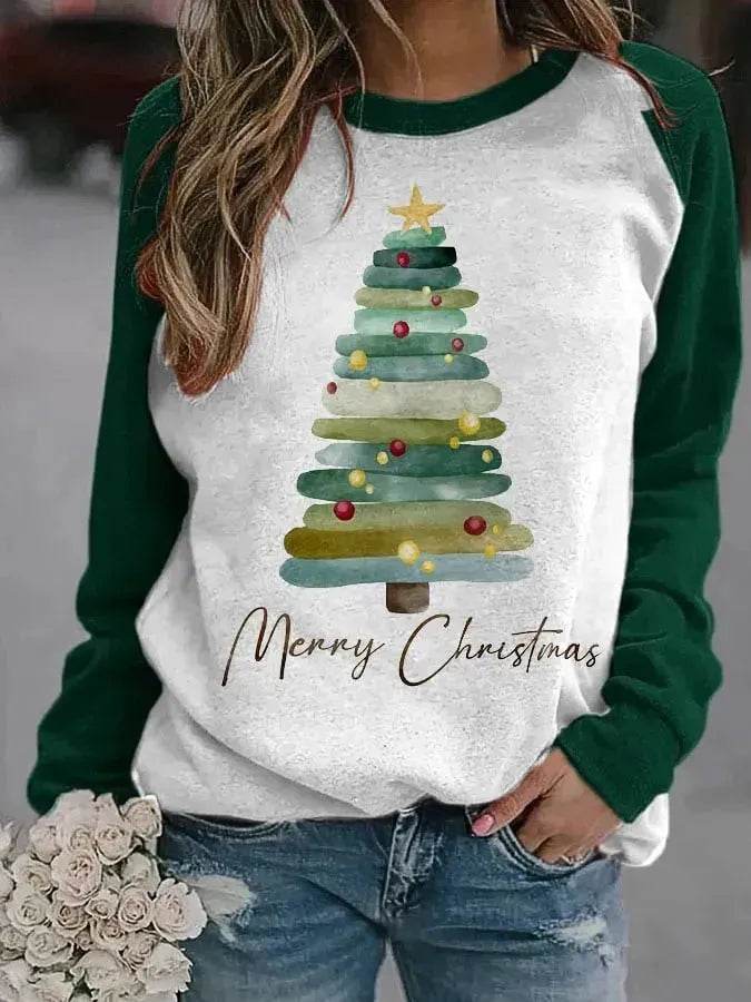 Christmas Tree 3D Digital Printing Women's Pullover Sweatshirt - EX-STOCK Canada