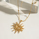 Stainless Steel Hammered Spiral Sun Pendant Necklace EX-STOCK
