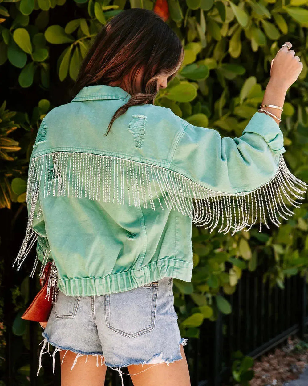 Autumn And Winter Casual Loose-fitting Tassel Chain Denim Jacket For Women - EX-STOCK CANADA