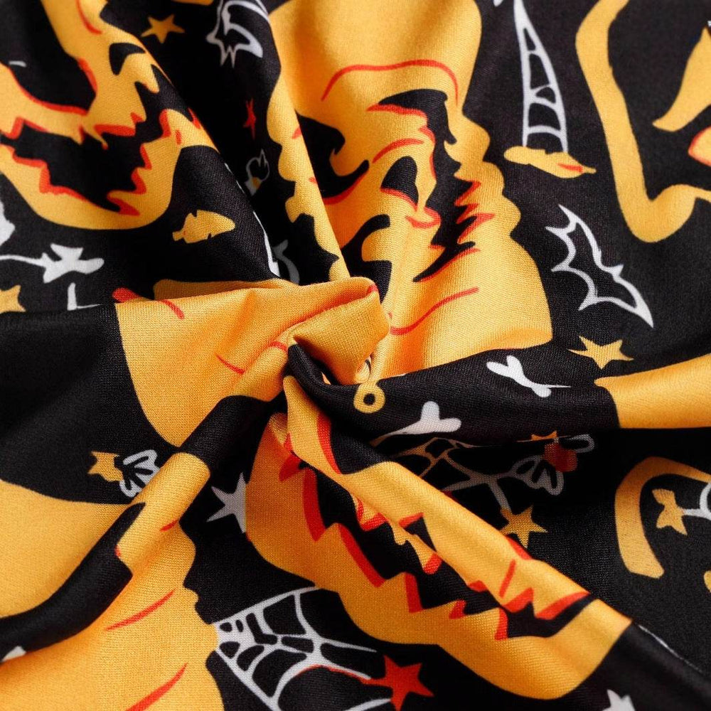 Halloween Printed Round Neck Long Sleeve Plus Size Dress - EX-STOCK Canada