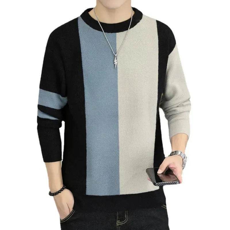 Fall Winter Crew Neck Warm Pullover Sweater Men - EX-STOCK Canada
