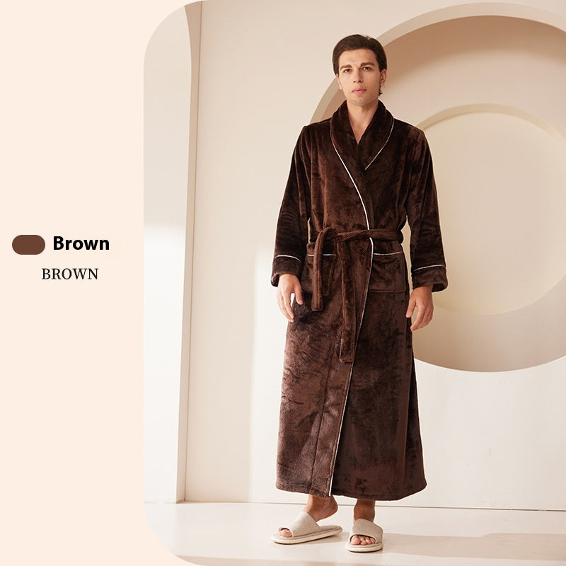 Extended Autumn And Winter Coral Fleece Bathrobe | EX-STOCK product gallery photo 7