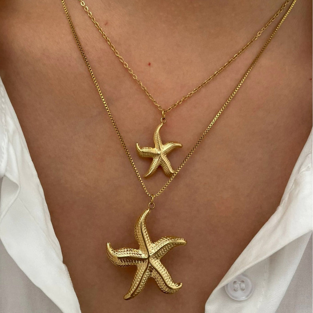 Women's Stainless Steel Starfish Conch Necklace EX-STOCK