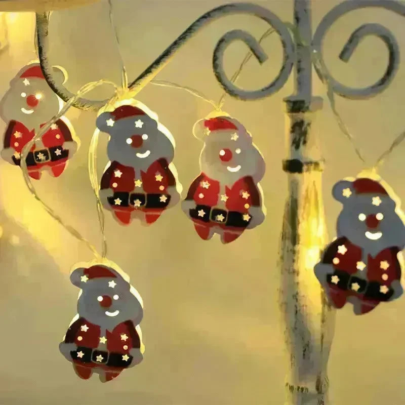 Christmas LED Light String Santa Claus Elk Snowman Xmas Ornament String Light Christmas Decorations New Year Navidad Gift - EX-STOCK CANADA
