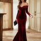 Fashion Velvet Elegant Bridesmaid Dress EX-STOCK Canada 