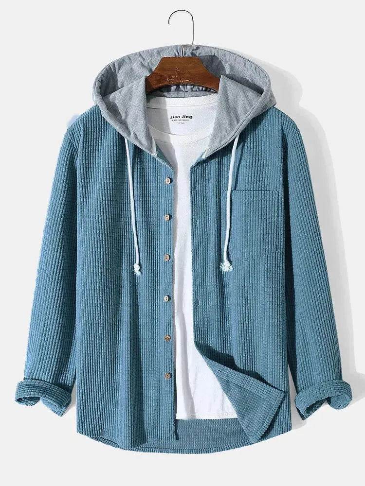 Men's Autumn And Button down Waffle Hoodie Cardigan - EX-STOCK Canada