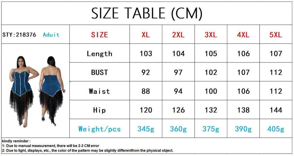 Women's Fashion Sleeveless Denim Stitching Mesh Jeans Tassel Dress - EX-STOCK Canada