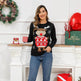 Funny Deer Christmas Sweater Round Neck Pullover Women - EX-STOCK Canada