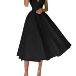 Charming V-neck Suspender Dress Summer Fashion A-Line Long Dresses For Women Sleeveless Skater Dress for Wedding cocktail evening  dinner party events - EX-STOCK CANADA