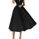 Charming V-neck Suspender Dress Summer Fashion A-Line Long Dresses For Women Sleeveless Skater Dress for Wedding cocktail evening  dinner party events - EX-STOCK CANADA