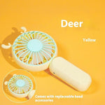 Small Handheld Fan Desktop Cartoon Mini Electric Usb Student Portable Gift - EX-STOCK Canada