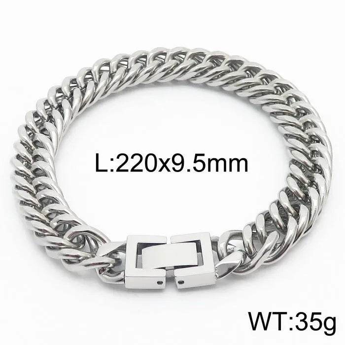 Cuban Link Chain Trimming Chain Jewelry Buckle Titanium Steel Bracelet - EX-STOCK Canada