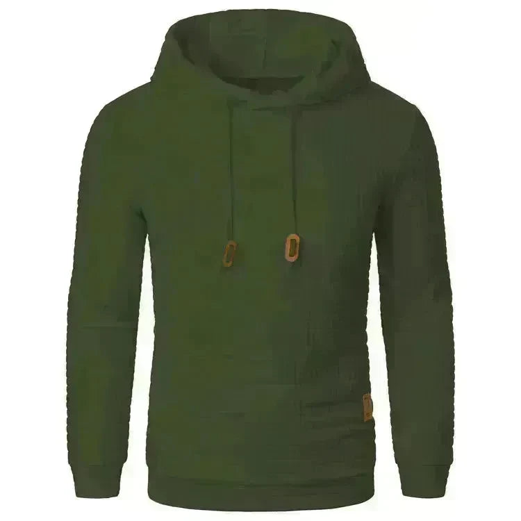 Men's Jacquard Sweatshirt Long-sleeved Hoodie Warm Color  Sports Pullover Top - EX-STOCK CANADA