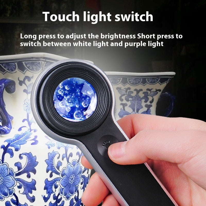 60x LED Magnifying Glass with USB Charging & Pushbutton Switch – 30mm Lens