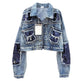 Heavy Industry Sequins Short Doll Sleeve Denim Jacket Women - EX-STOCK CANADA