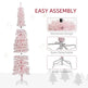 7ft Snow-Flocked Artificial Christmas Tree, Slim Pencil Xmas Tree With 490 Realistic Branches, Metal Base EX-STOCK Canada 