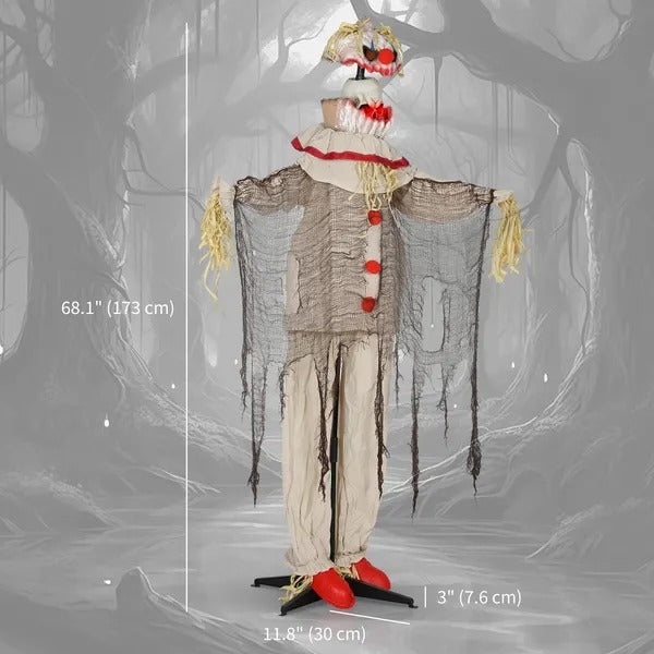 68 Life Size Halloween Animated Pumpkin Clown With Glowing LED Eyes, Battery Operated, Indoor Party Props EX-STOCK Canada 