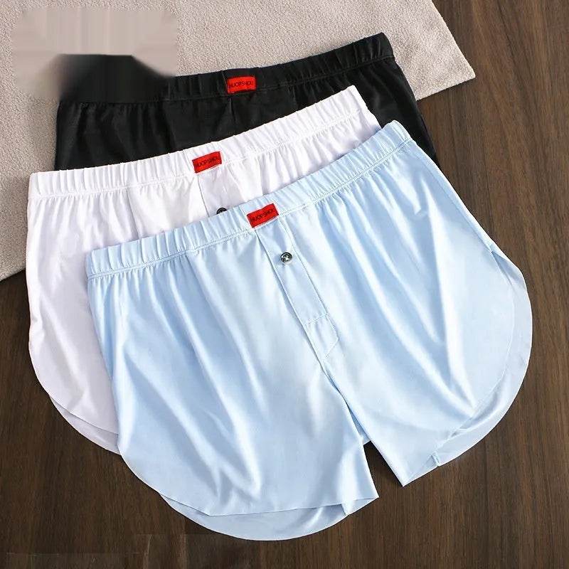 Men's Underwear Solid Color Loose Breathable Ice Silk Boxers - EX-STOCK Canada