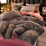Thickened Winter Coral Flannel Bedding Kit Double Sided Plus Duvet Cover EX-STOCK Canada 
