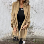 Women's Cashmere Tassel Knitted Batwing Sleeve Kimono Cardigan Jacket Outwear - EX-STOCK Canada