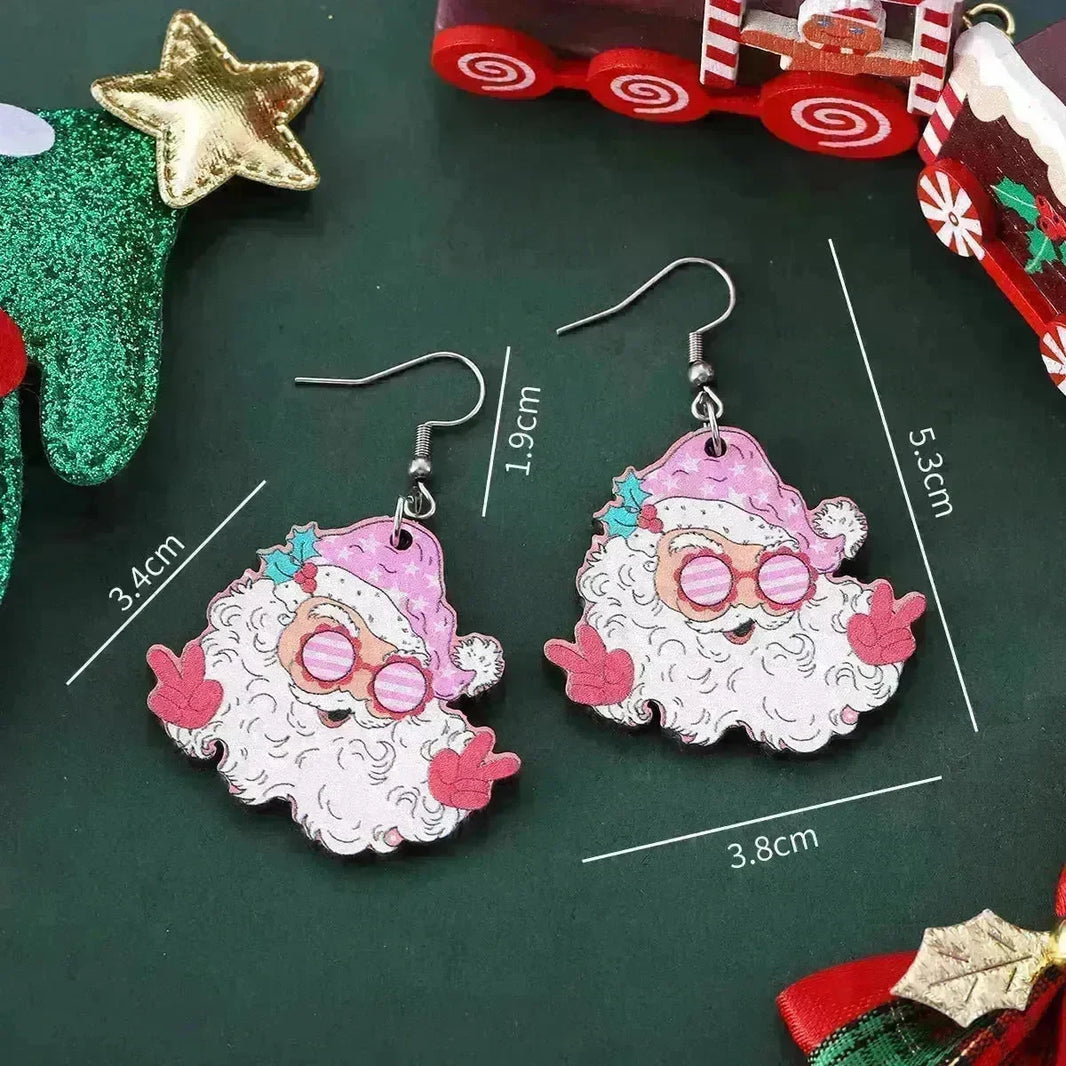 Funny Santa Claus Earrings Christmas Pendant Earrings Gift - EX-STOCK CANADA