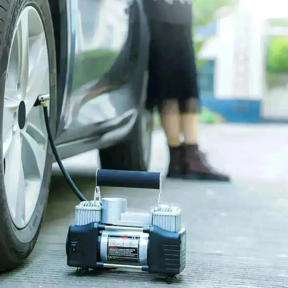 Portable High Power Metal Double Cylinder Car Tire Air compressor - EX-STOCK CANADA