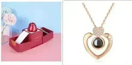 Hot Valentine's Day Gifts Metal Rose Jewelry Gift Box Necklace For Wedding Girlfriend Necklace Gifts - EX-STOCK CANADA