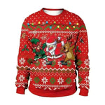 Men And Women Digital Printing Christmas Round Neck Sweater Tops - EX-STOCK CANADA