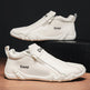 Men's Side-Zip Low-Top Casual Shoes | Black, White & Khaki | 39–44
