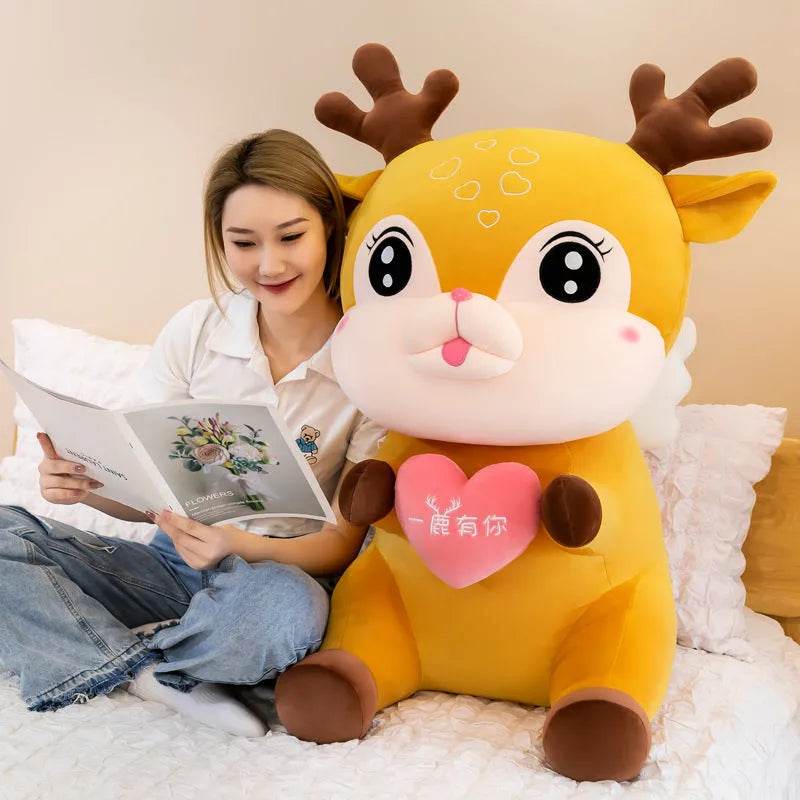 Cute Sika Deer Plush Toy Rag Doll Sleeping Pillow - EX-STOCK Canada