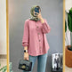 Muslim Ice Silk Wrinkle Stand-up Collar Literary Vintage Cardigan Loose Shirt Women - EX-STOCK Canada